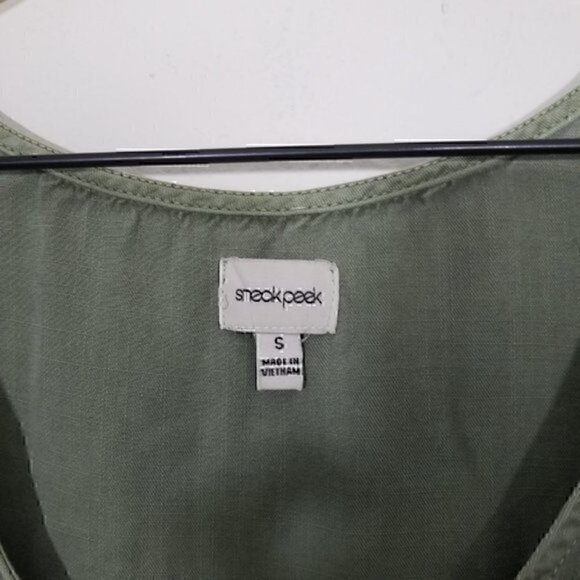 Sneak Peek Tencel Olive Green Romper Size S - Picture 3 of 7